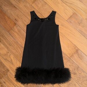 Biscotti Black Dress with Gem Accents